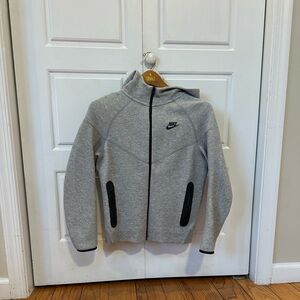 Nike Tech Youth Light Gray Full-Zip Hoodie